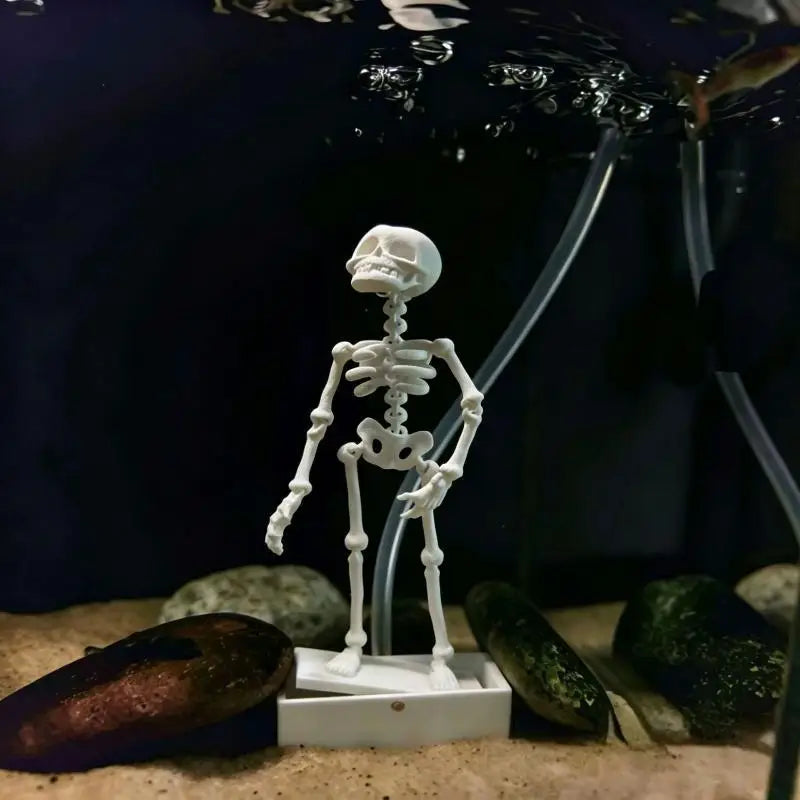 3D Printed Dancing Skull Aquarium Ornament | Fish Tank Decor Aquarium Ornament Nixie