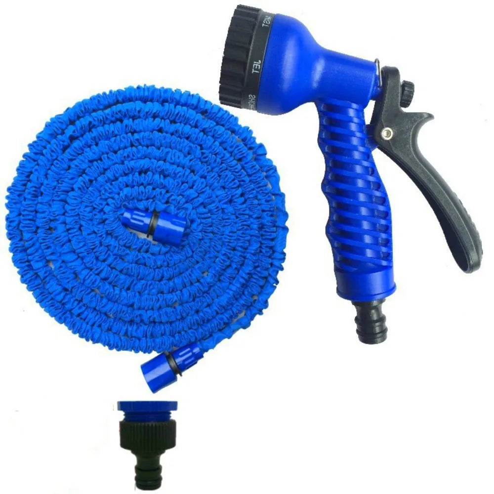 Expandable Garden Hose 25–125FT | 7-Pattern Spray Nozzle Expandable Garden Hose Nixie Blue-100FT
