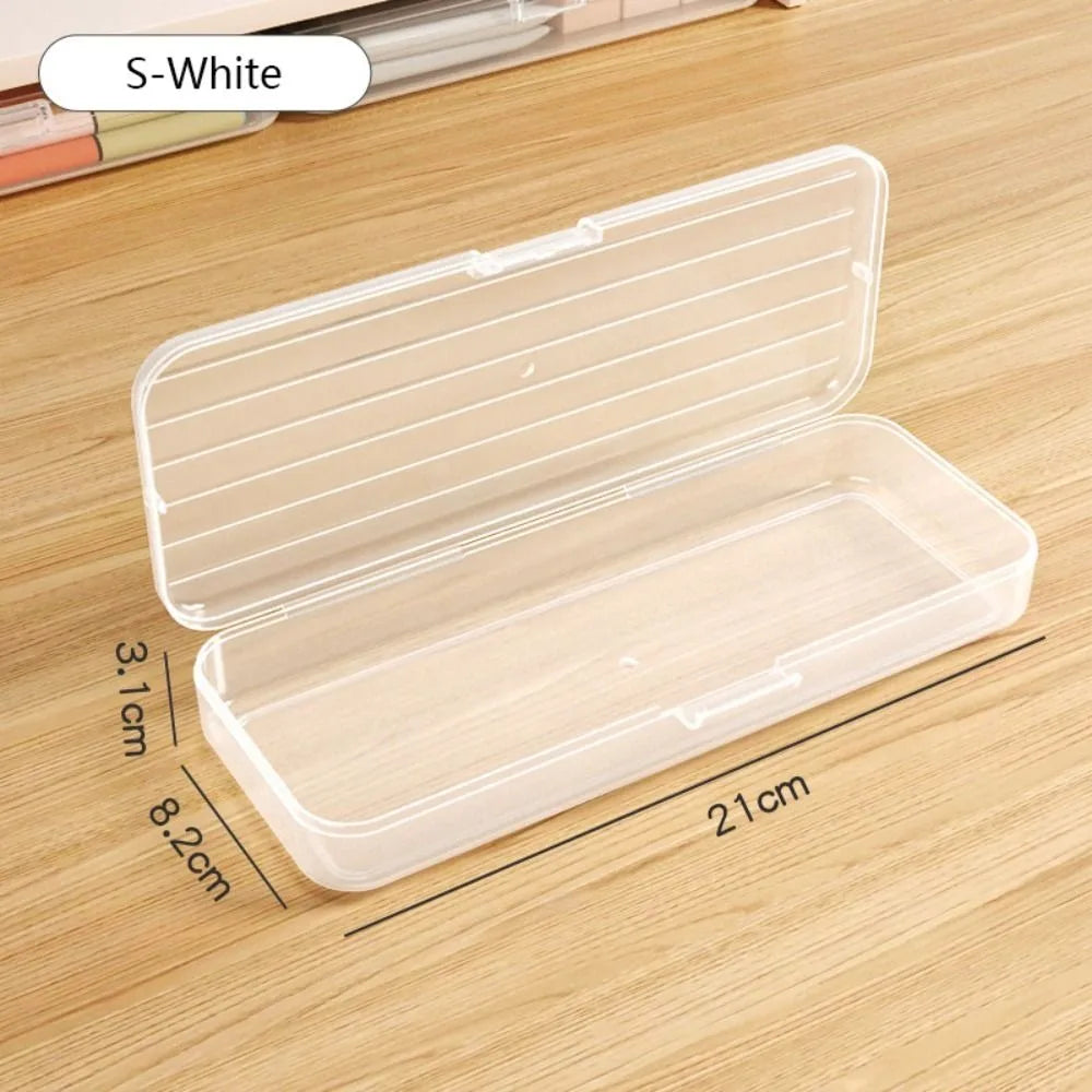Transparent Stackable Plastic Pencil Box – Large Capacity
