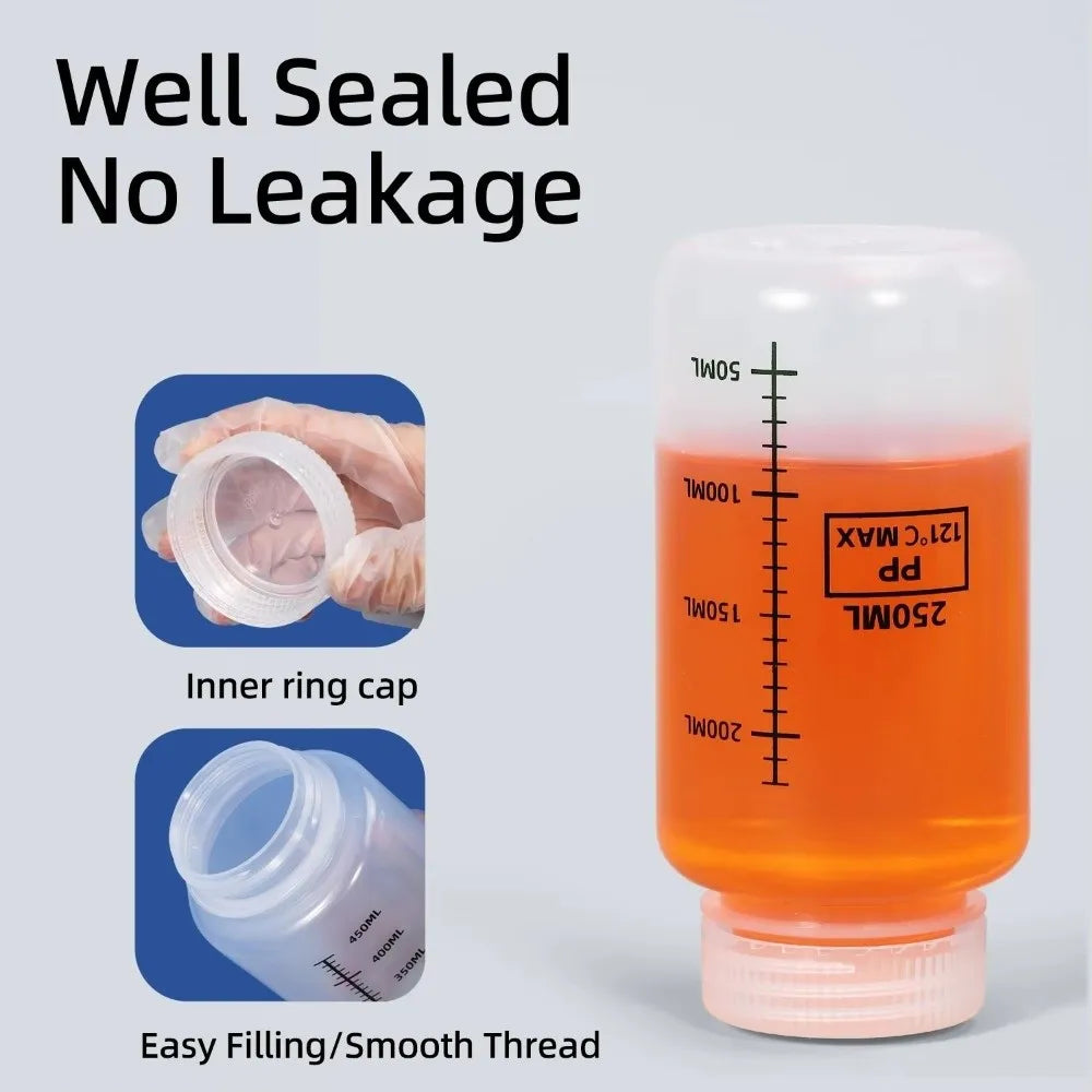 Wide Mouth Transparent Reagent Bottle 30–1000ml | Lab & Home Reagent Storage Bottle Nixie