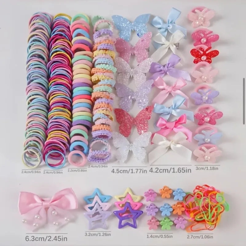 974pc Girls Sequin Butterfly & Star BB Hair Clips Set Kids Hair Clips Nixie