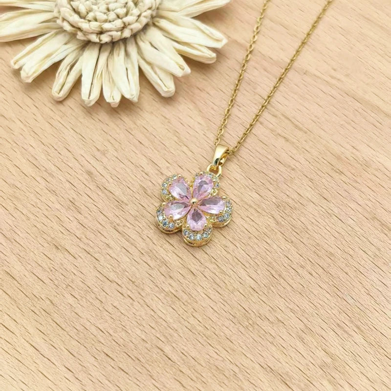 Women's Gold Heart Pendant Necklace – Adjustable Clavicle Chain Pendant Necklace Nixie XL1997-145