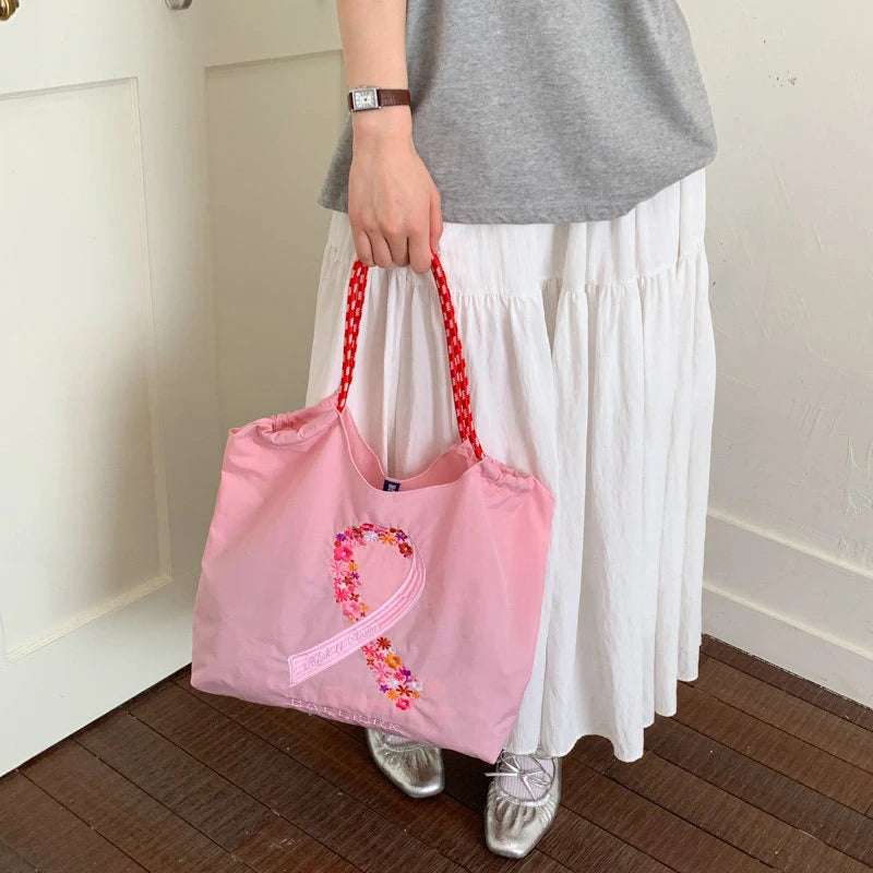 Japanese Embroidered Silk Scarf Large Shoulder Tote Bag for Women Women's Shoulder Bag Nixie