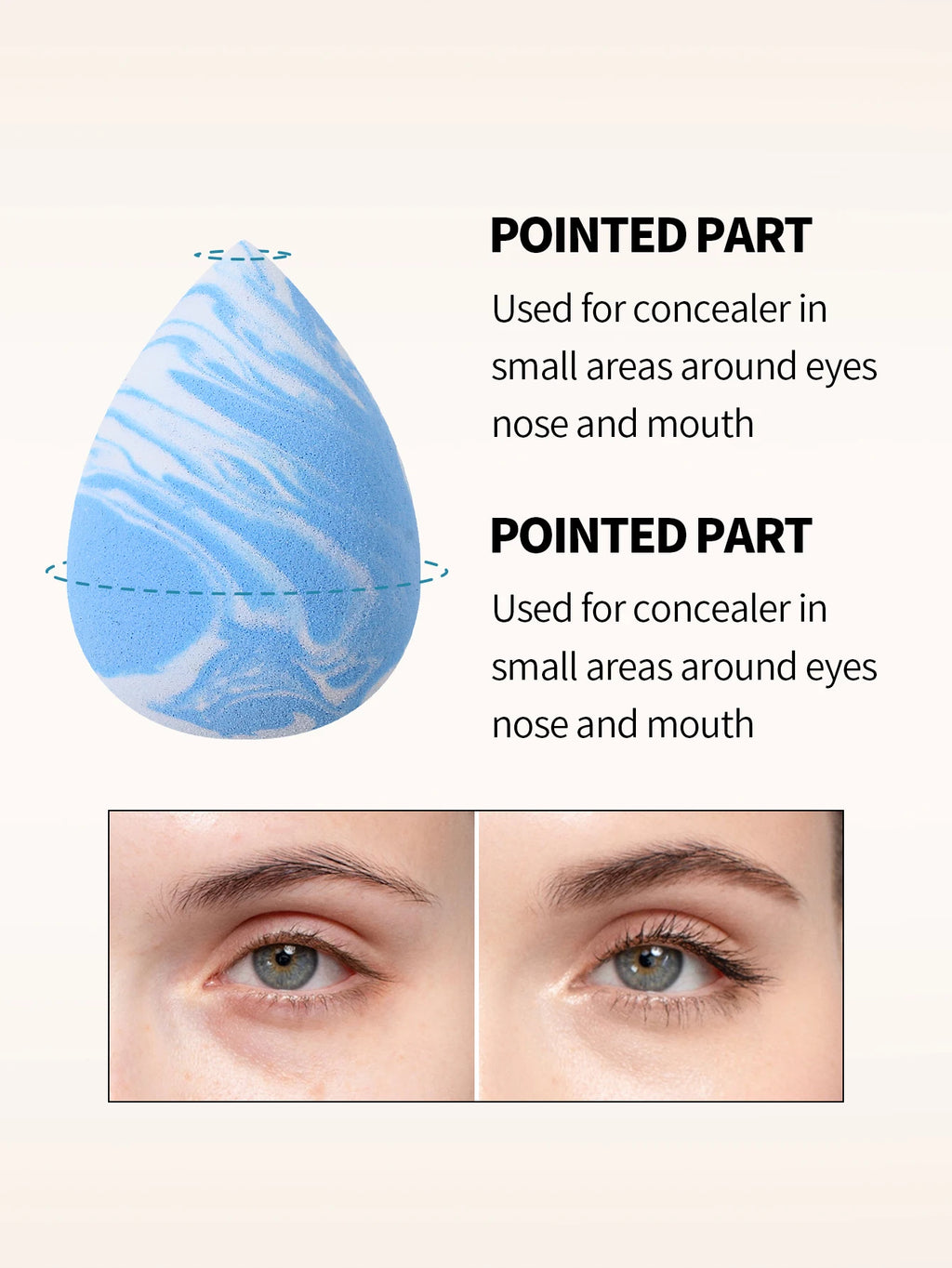 6-Piece Water-Drop Makeup Sponge Set – Wet & Dry Foundation Puffs Makeup Sponge Set Nixie