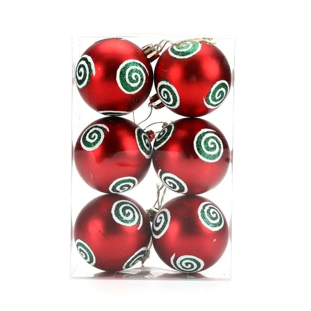 6-Pack 6cm Painted Plastic Christmas Ball Ornaments | Xmas Décor Christmas Ornaments Nixie