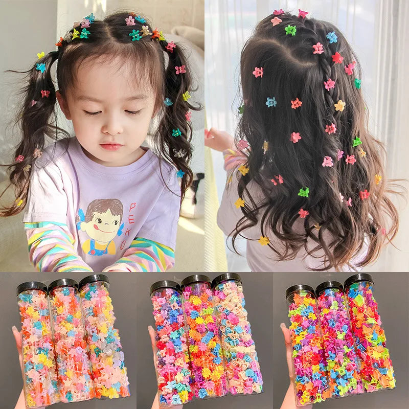 50pcs Kids Mini Hair Claw Clips – Flower Star Crown Set Kids Hair Clips Nixie