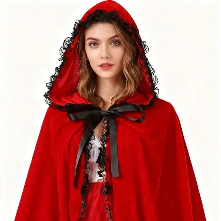 Red Hooded Adult Halloween Costume Ghost Robe – Unisex Halloween Costume Robe Nixie