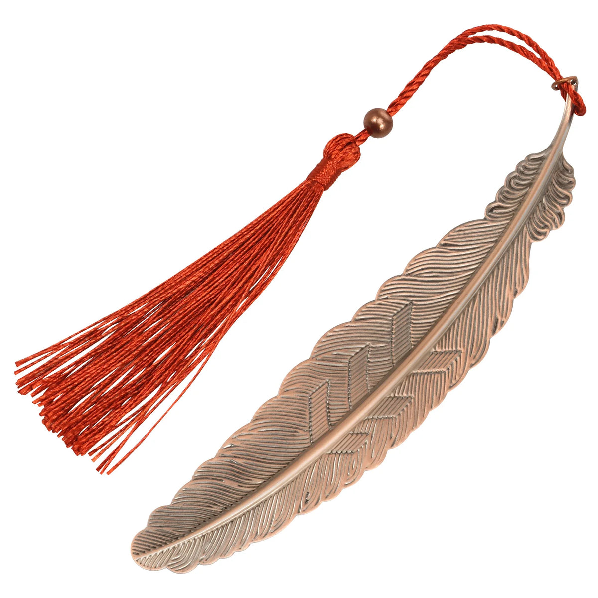 Retro Metal Feather Bookmark with Tassel | Vintage Reader Gift Metal Bookmark Nixie 1PC Style 2