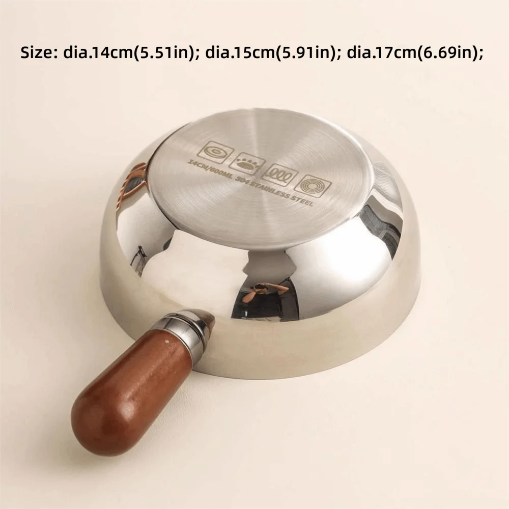 304 Stainless Steel Mixing Bowl with Removable Wooden Handle Stainless Steel Mixing Bowl Nixie