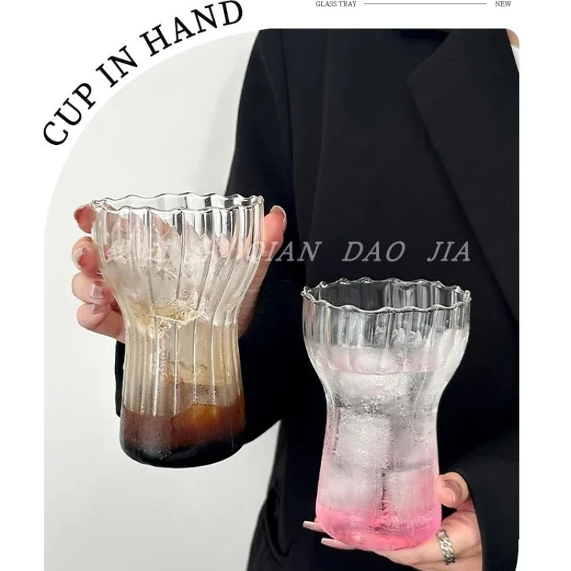 Retro Nordic Wide-Mouth Heat-Resistant Glass Cup | Coffee & Juice Glass Drinkware Cup Nixie