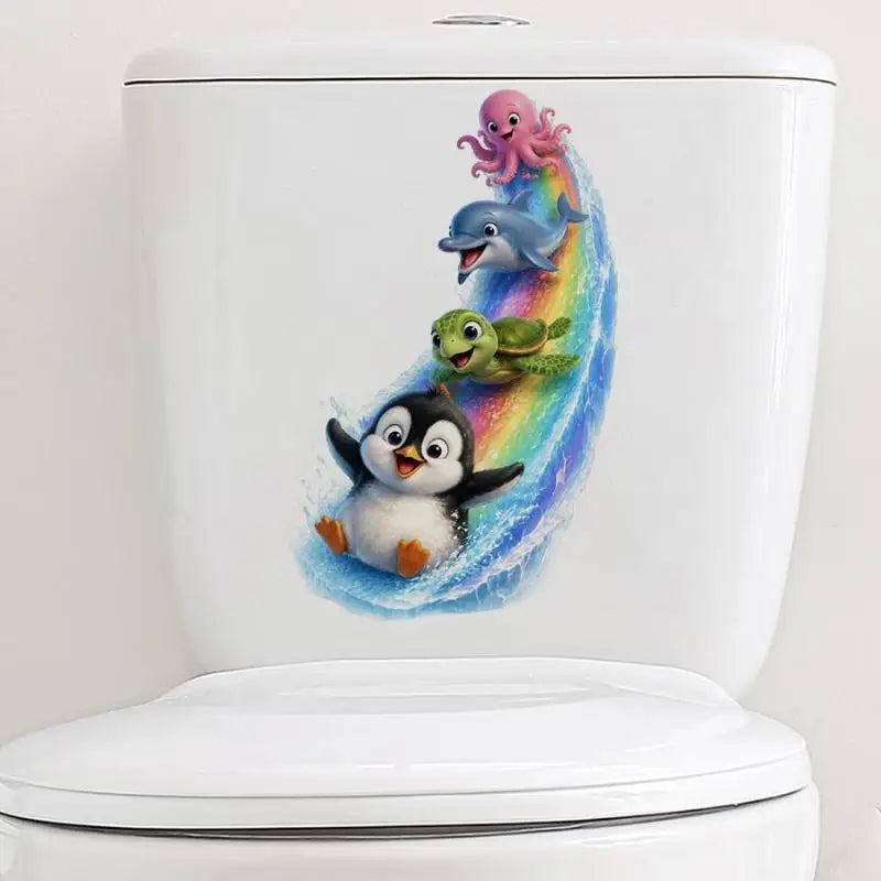 Ocean Toilet Lid Sticker – Waterproof Removable Bathroom Decal Bathroom Decal Sticker Nixie