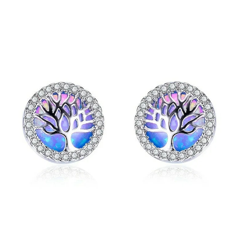 Rhinestone Round Tree Stud Earrings – Zinc Alloy Fashion Studs Stud Earrings Nixie