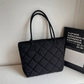 Quilted Padded Shoulder Bag for Women – Large Capacity Tote Quilted Shoulder Bag Nixie BB-626-Black Extra Large