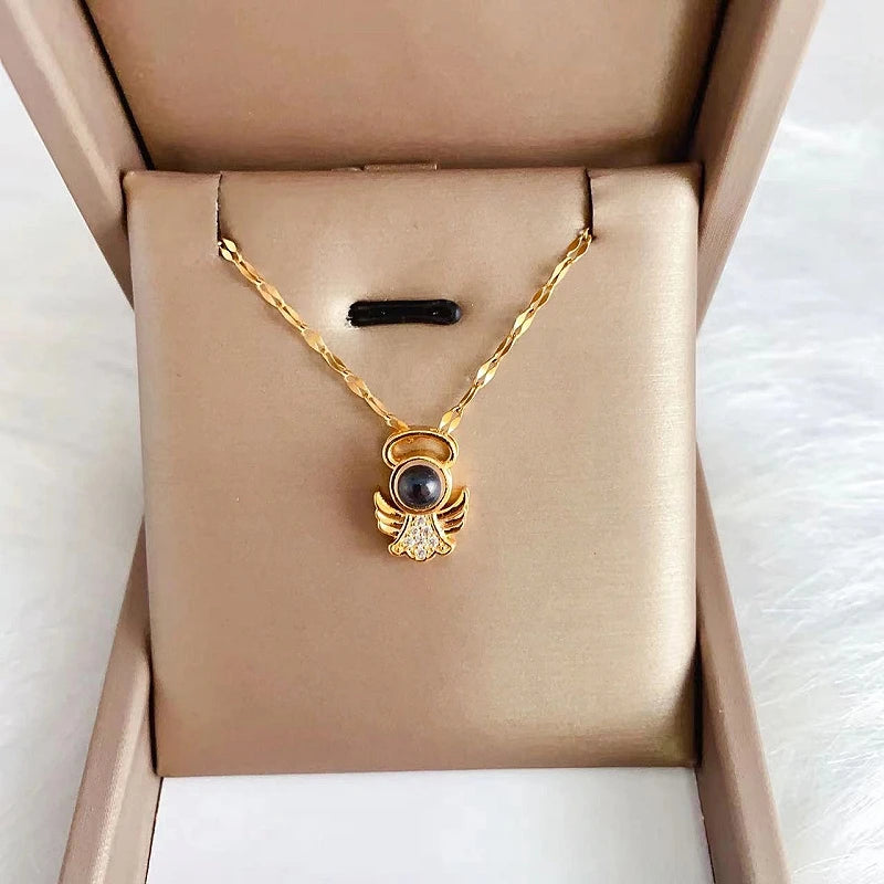 Women's Projection Pendant Necklace – I Love You Clavicle Chain Pendant Necklace Nixie