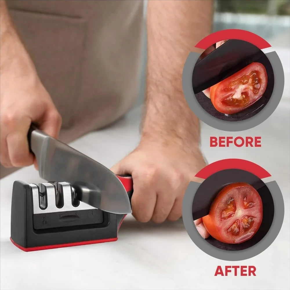FEB.WIND Stainless Steel Kitchen Knife Sharpener Kit