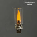 USB LED Flickering Flame Glass Candle Night Light | Home Decor