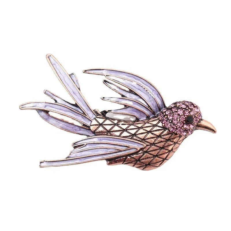 Purple Enamel Swallow Bird Brooch – Women's Lapel Pin Enamel Brooch Nixie