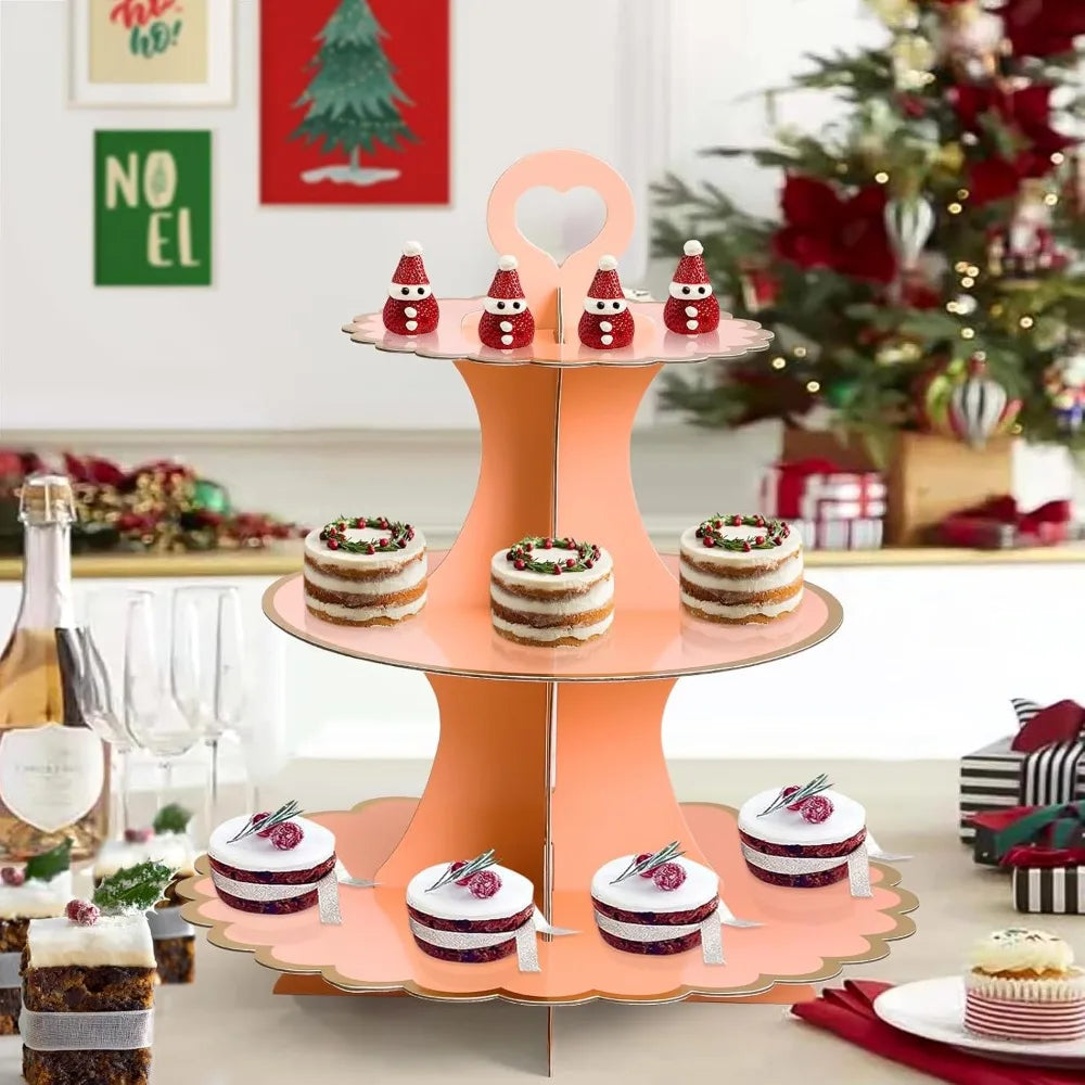 3-Tier Hot Stamping Paper Cake Stand for Parties & Weddings Cake Stand Nixie