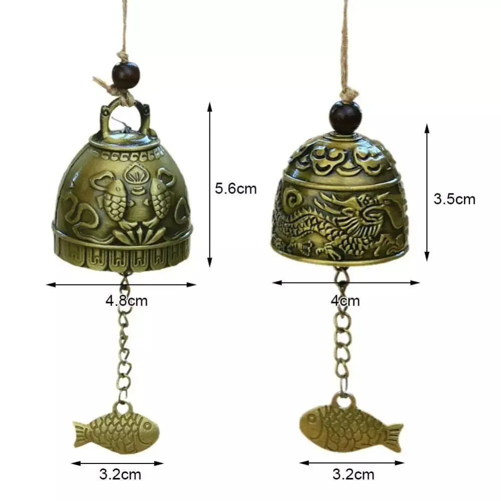 Handmade Dragon & Fish Temple Wind Bell – Retro Wall Décor
