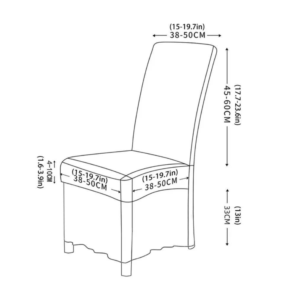Milk-Silk Dining Chair Slipcover Lace Trim Non-Slip Universal Fit Chair Slipcover Nixie