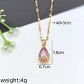 Waterdrop Pendant Necklace – Gold Stainless Steel Clavicle Chain Pendant Necklace Nixie XL1548-33