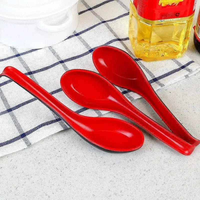 2pcs Japanese Ramen Soup Spoons Long Handle Melamine Drop-Resistant Soup Spoons Nixie