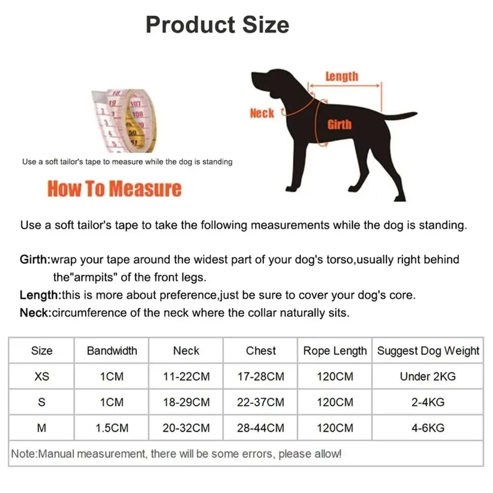 Angel Wings Dog & Cat Harness Leash Set – 120CM Nylon Pet Harness Leash Nixie