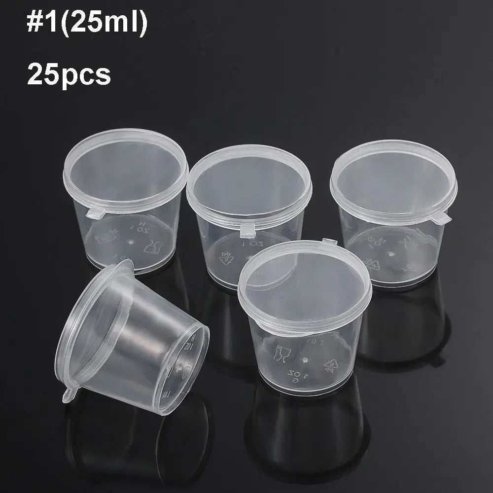 25Pcs Clear Hinged Lid Mini Containers – BPA-Free Sauce Cups Mini Food Containers Nixie 1