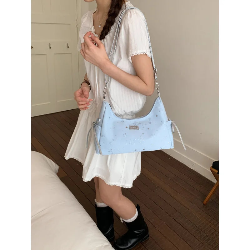 Korean-Style Blue Star Women's Large Tote & Crossbody Bag Women's Tote Bag Nixie
