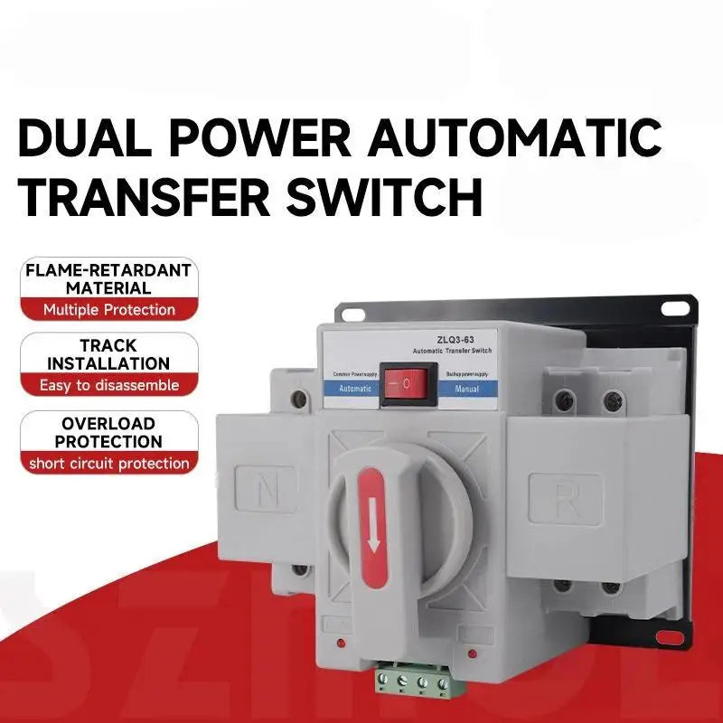 2P 63A 220V Dual Power Automatic Transfer Switch ATS Transfer Switch Nixie Default Title