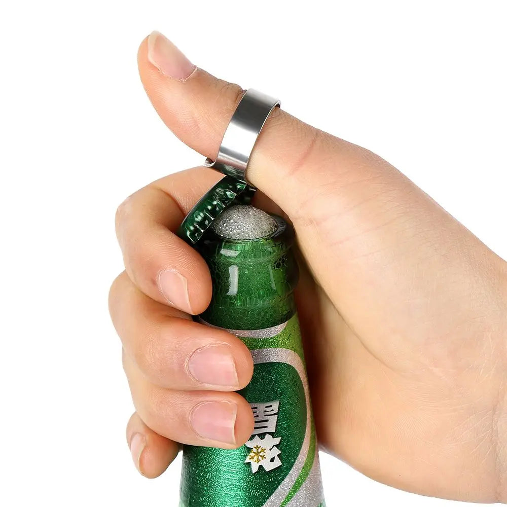 Stainless Steel Finger Ring Bottle Opener – 1 or 3 Pack Ring Bottle Opener Nixie
