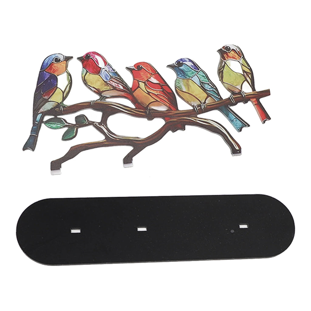 Colorful Acrylic Bird Figurines with Base | Decorative Statues Bird Figurine Set Nixie
