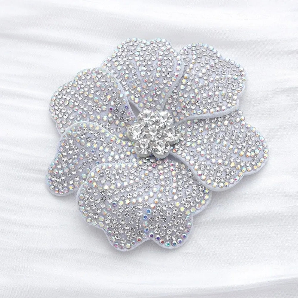 3D Rhinestone Rose Flower Patch – Sew-On DIY Applique Craft Sew-On Applique Patch Nixie