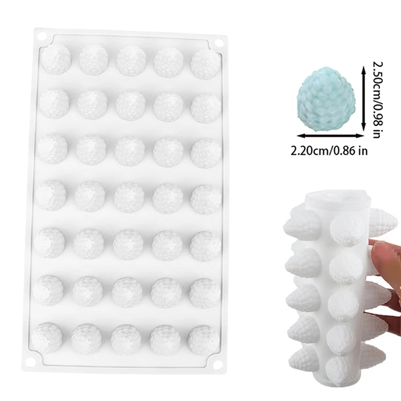 3D Raspberry Silicone Mold – 35-Cavity Baking & Candy Mould