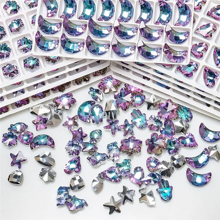 10Pcs Violet Crystal Glass Charm Beads for DIY Jewelry Making Glass Jewelry Beads Nixie