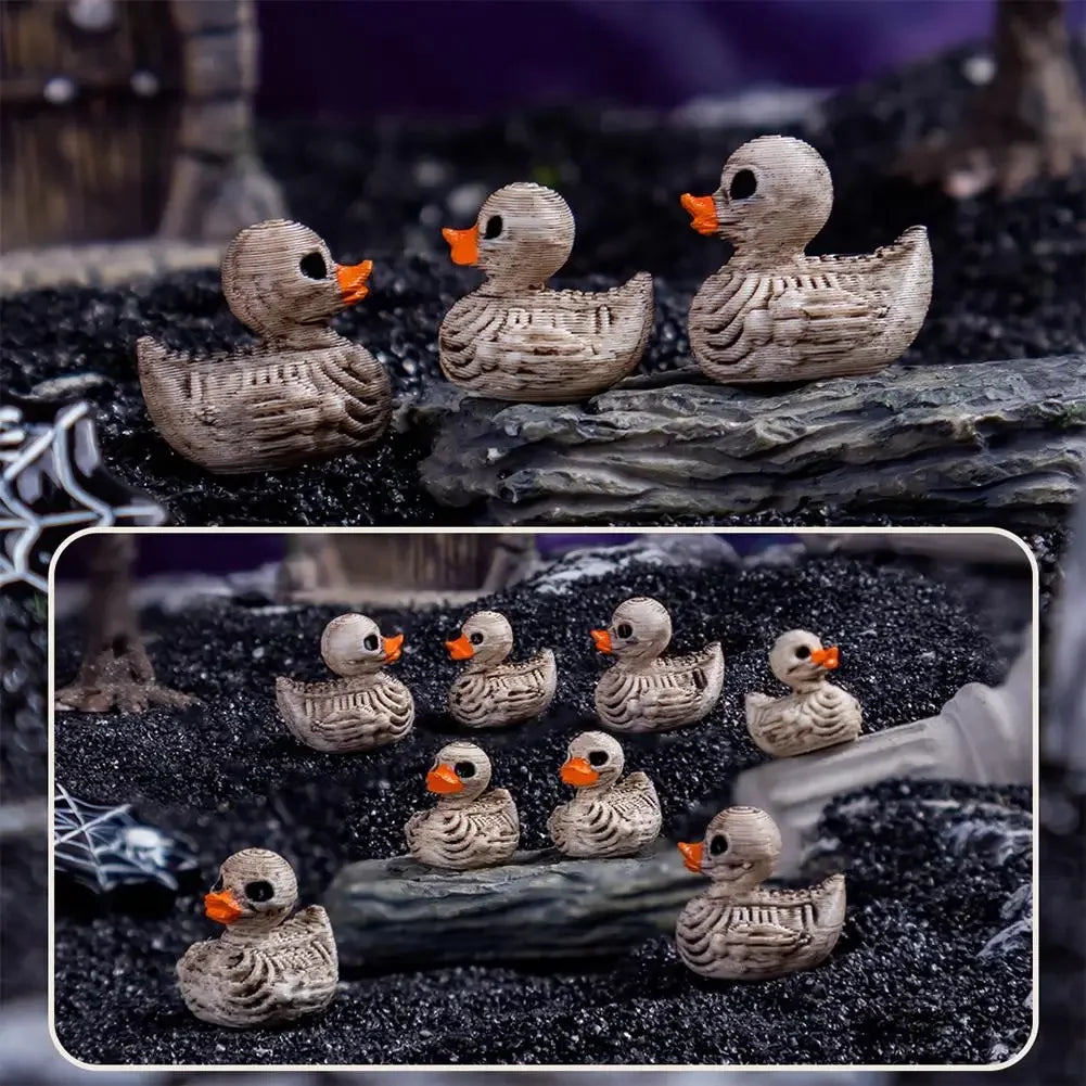 20pcs Mini Resin Skeleton Duck Gothic Halloween Decorations Halloween Resin Ornaments Nixie