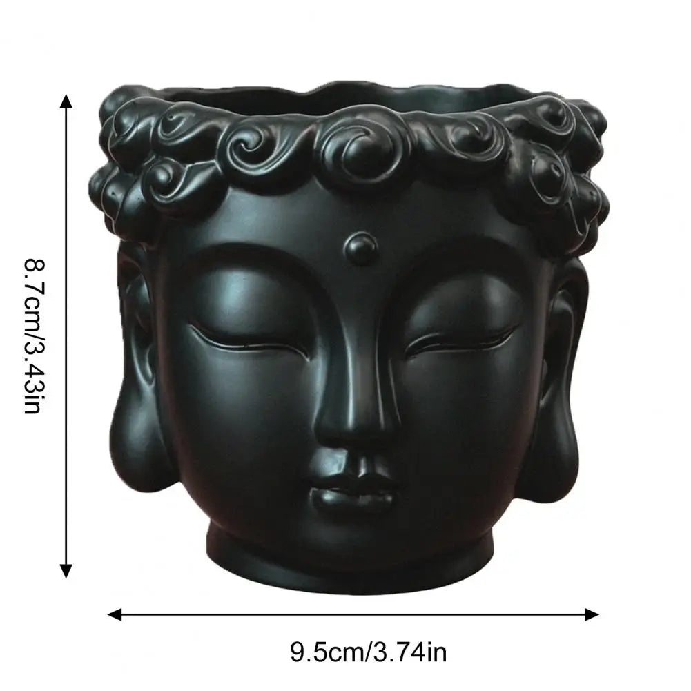 Buddha Head Flower Pot Planter – Zen Sculpture Home Decor Decorative Planter Nixie