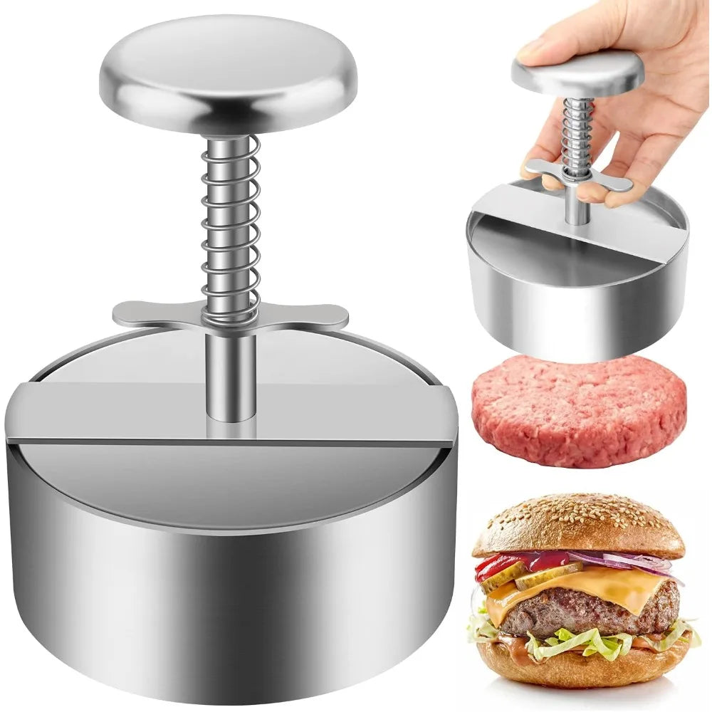 Stainless Steel Burger Press – Non-Stick Patty Maker | BBQ Burger Patty Press Nixie