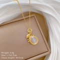 Women's Minimalist Gold Stainless Steel Pendant Necklace Pendant Necklace Nixie XL2606-889