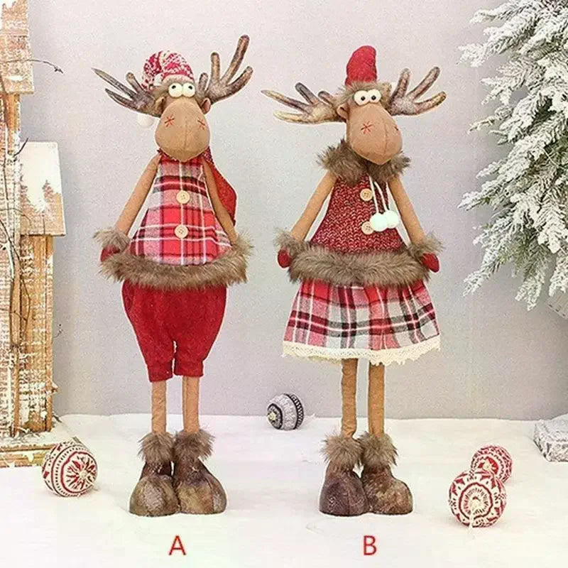 Christmas Elk Plush Doll Ornament 45cm – Festive Reindeer Decor Plush Holiday Ornament Nixie