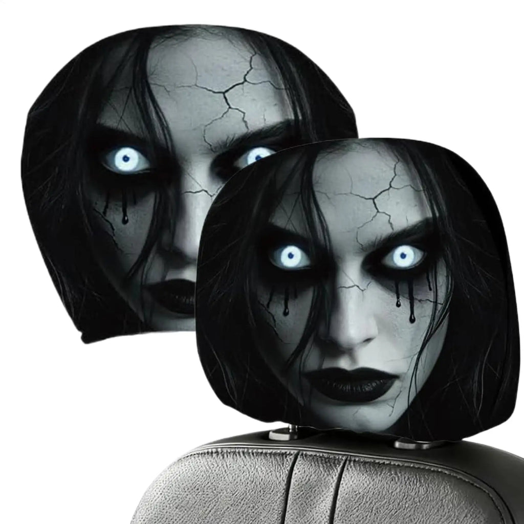 2pcs Halloween Ghost Car Headrest Covers – Spooky Seat Protectors Car Headrest Cover Nixie Default Title