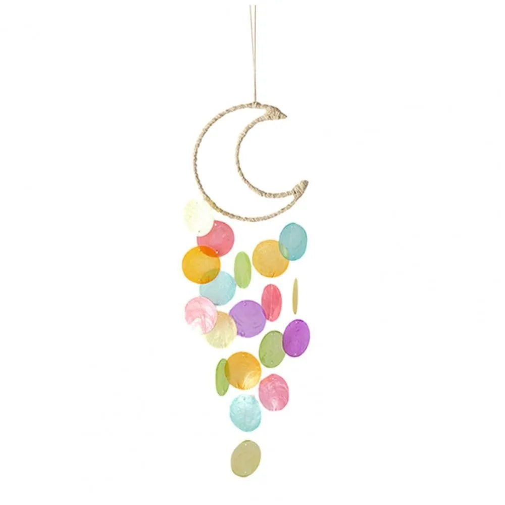 Shell Moon Wind Chimes – Natural Shell Dream Catcher Décor Wind Chime Nixie