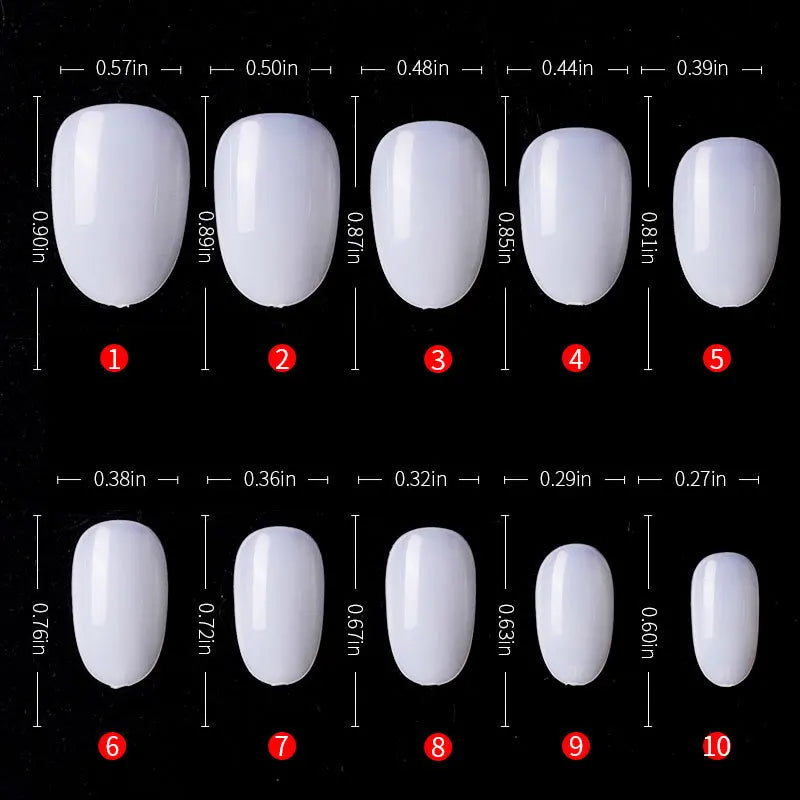 500pcs Press On Nails Short Oval Full Cover Acrylic Tips Press On Nail Tips Nixie 500PCS-WHITE