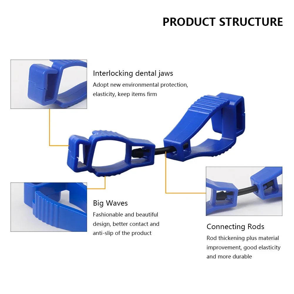 5-Pack Non-Slip Plastic Glove Clip Hangers for Work & Outdoors