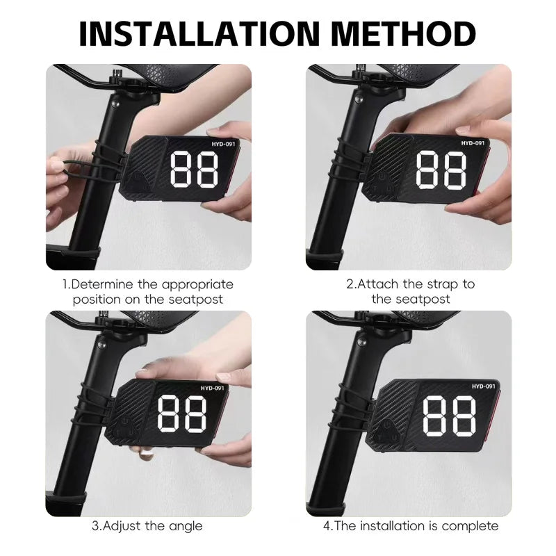 Bike Tail Light Number Plate USB-C Rechargeable Rear Lamp Bicycle Tail Light Nixie
