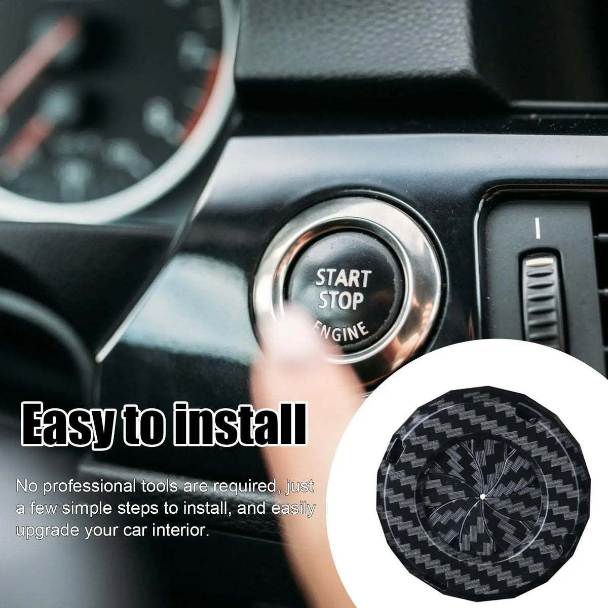 Carbon Fiber Push Start Button Cover – Car Ignition Ring