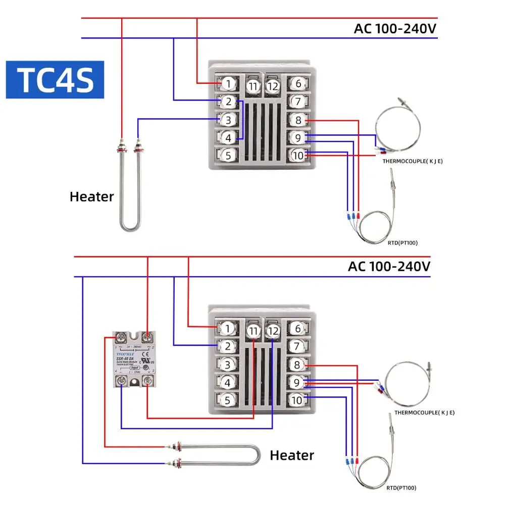 TC Series Digital PID Temperature Controller Dual SSR Relay PID Temperature Controller Nixie