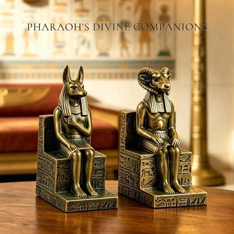 Egyptian Anubis & Khnum Resin Statue Figurine | Home Décor Decorative Resin Figurine Nixie