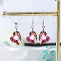 Crystal Heart Jewelry Set – 3-Piece Necklace & Earrings Crystal Jewelry Set Nixie Pink