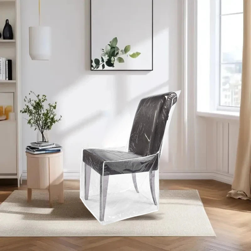 Waterproof Clear PVC Dining Chair Cover – Dustproof Seat Protector Chair Seat Cover Nixie